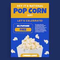 Free vector duotone free popcorn day flyer