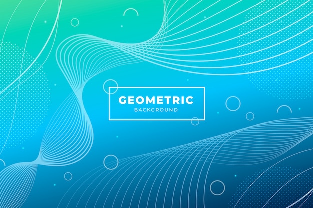 Duotone gradient background with geometric shapes