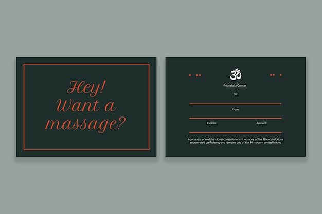 duotone green spa massage gift certificate