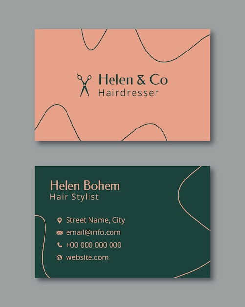 Duotone hairdresser business card