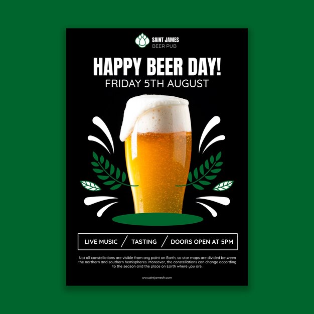 Duotone happy beer day poster
