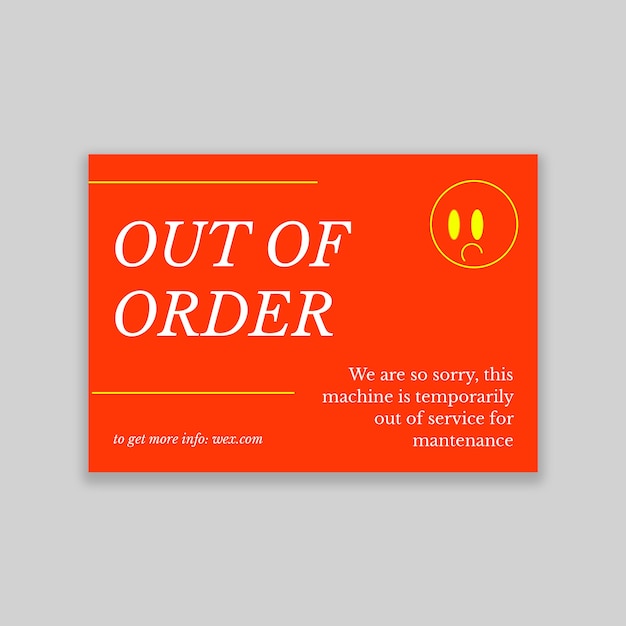 Free vector duotone machine out of order sign