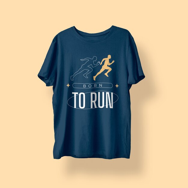 マラソンを走るために生まれたデュオトーンモダンTシャツ
