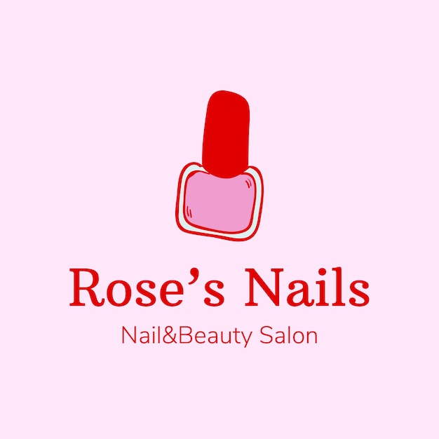 Duotone nail salon logo template