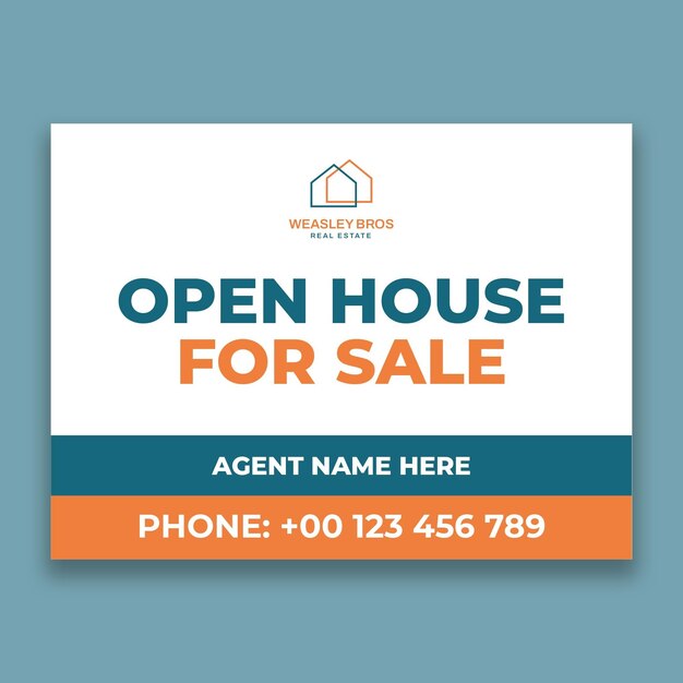 Duotone weasley bros real estate for sale yard sign