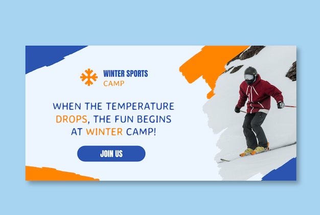 Duotone winter sports camp horizontal banner