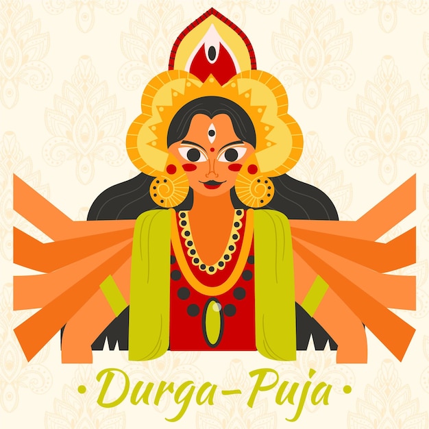 무료 벡터 durga-puja 개념