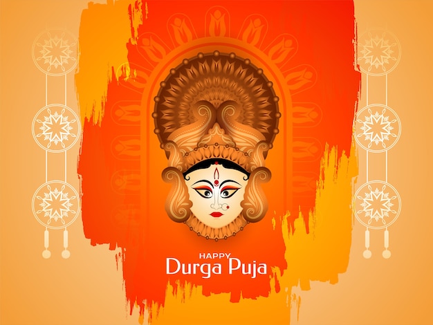 Free vector durga puja festival goddess face