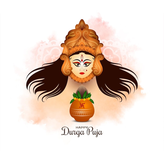 Durga puja e happy navratri festival decorativo saluto sfondo design