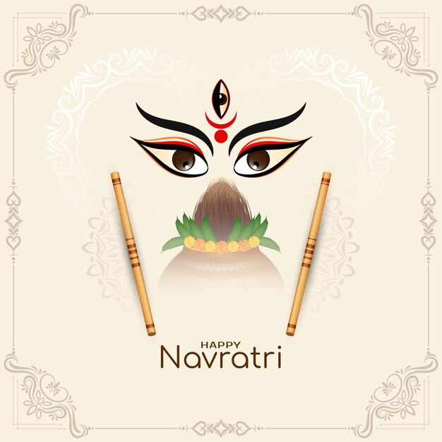 Durga Puja 및 Happy navratri 축제 여신 durga 숭배 배경