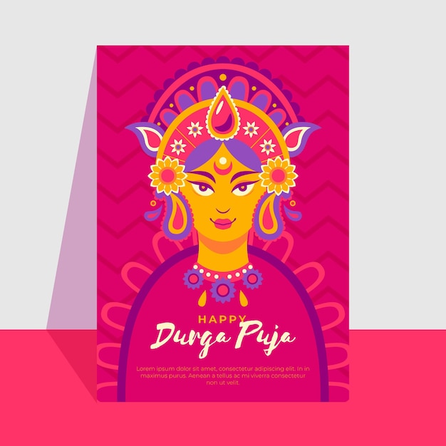 Free vector durga puja poster template