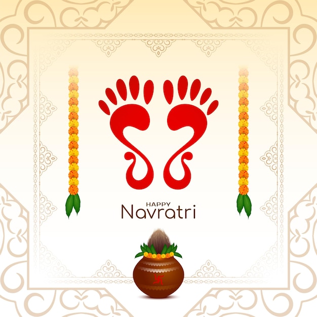 Free vector durga puja and religious hindu happy navratri festival background