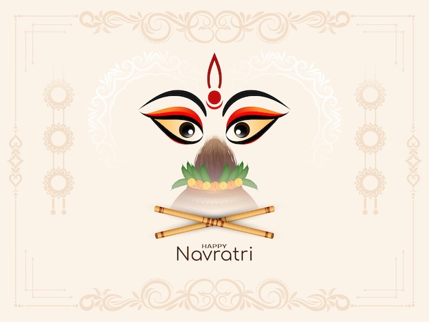 Free vector durga puja and traditional indian happy navratri festival background vector