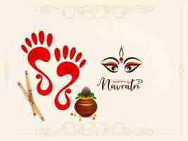 Free vector durga puja and traditional indian happy navratri festival background