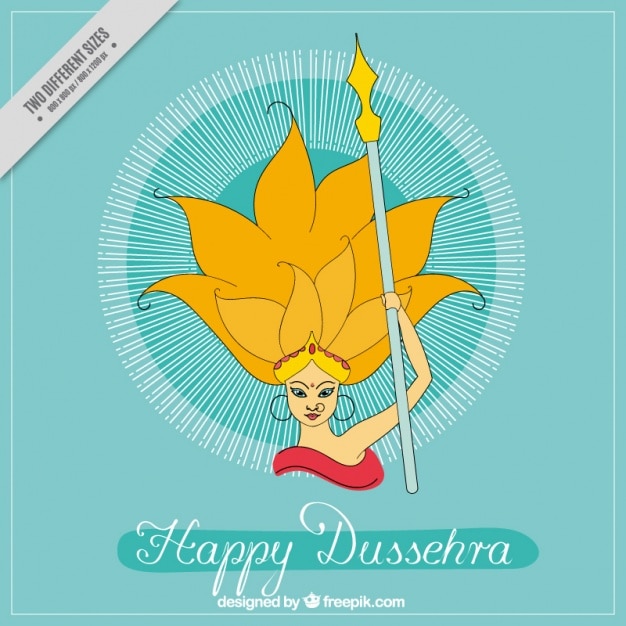 Dussehra background with victory of rama drawing