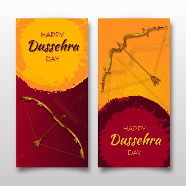 Banner di dussehra impostato con le frecce