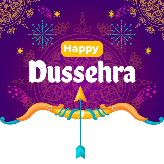 Концепция Dussehra в плоском дизайне