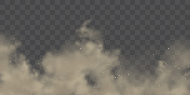 Пылевое облако с реалистичным вектором частиц почвы