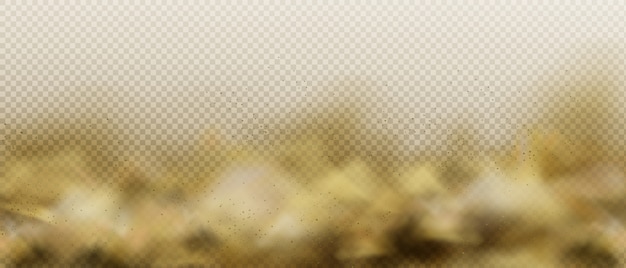 Бесплатное векторное изображение Пыльное песчаное облако, коричневое загрязнение воздуха, туман или дым