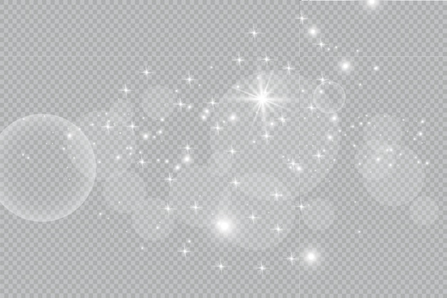 Dust white. sparkling magical dust particles. Premium Vector