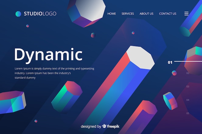 Dynamic 3d geometric landing page