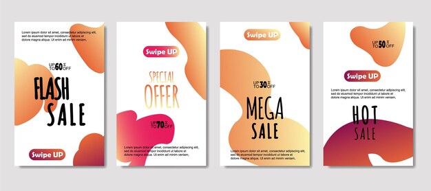 Dynamic abstract fluid mobile for sale banners Sale banner template design Mega sale special offer set design for flyer gift card Poster on wall coverbook banner social media