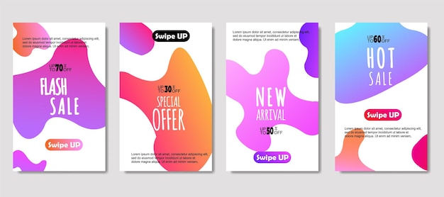 Dynamic abstract fluid mobile for sale banners Sale banner template design Mega sale special offer set design for flyer gift card Poster on wall coverbook banner social media