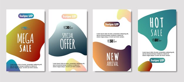 Dynamic abstract fluid mobile for sale banners Sale banner template design Mega sale special offer set design for flyer gift card Poster on wall coverbook banner social media