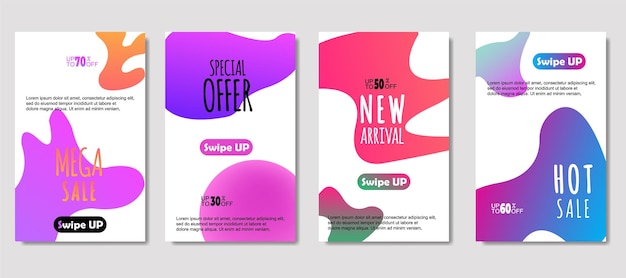 Dynamic abstract fluid mobile for sale banners Sale banner template design Mega sale special offer set design for flyer gift card Poster on wall coverbook banner social media