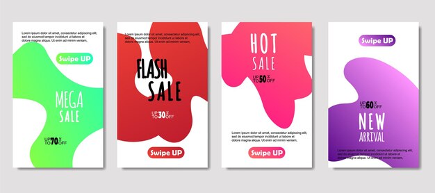 Dynamic abstract fluid mobile for sale banners Sale banner template design Mega sale special offer set design for flyer gift card Poster on wall coverbook banner social media