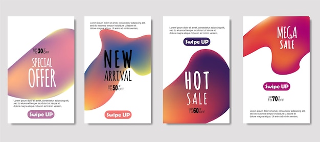 Dynamic abstract fluid mobile for sale banners Sale banner template design Mega sale special offer set design for flyer gift card Poster on wall coverbook banner social media