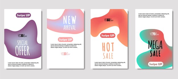 Dynamic abstract fluid mobile for sale banners Sale banner template design Mega sale special offer set design for flyer gift card Poster on wall coverbook banner social media