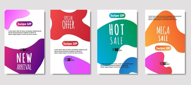 Dynamic abstract fluid mobile for sale banners Sale banner template design Mega sale special offer set design for flyer gift card Poster on wall coverbook banner social media