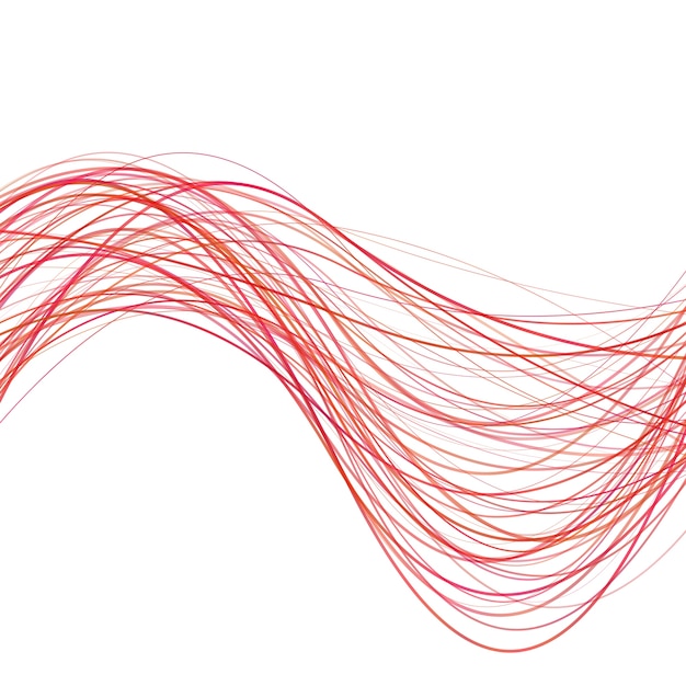동적 추상 웨이브 라인 배경-빨간색 곡선 된 줄무늬에서 벡터 일러스트 레이 션