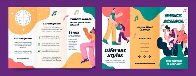 Dynamic dance school brochure template