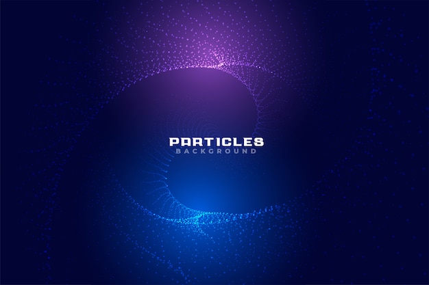 Dynamic digital particles background in purple and blue shade