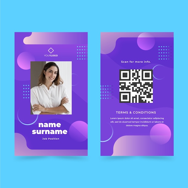 Free vector dynamic gradient identity card template