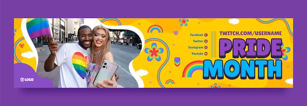 Dynamic happy pride month twitch banner