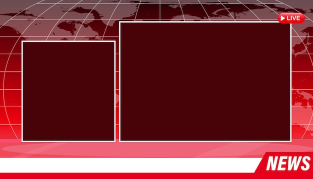 dynamic news broadcast template with global map