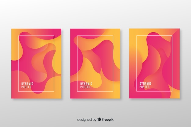 Free vector dynamic poster collection