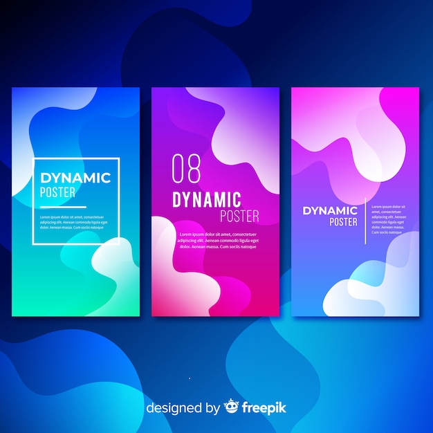 Free vector dynamic poster collection