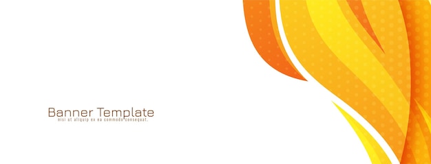 Free vector dynamic yellow and orange color wavy stylish banner design vector