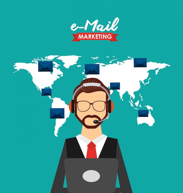 Vettore gratuito illustrazione di marketing e-mail