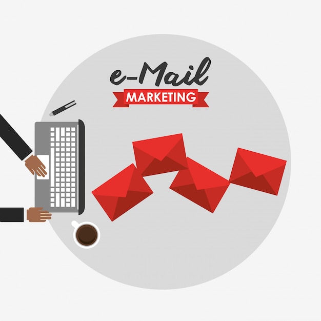 Vettore gratuito illustrazione di marketing e-mail