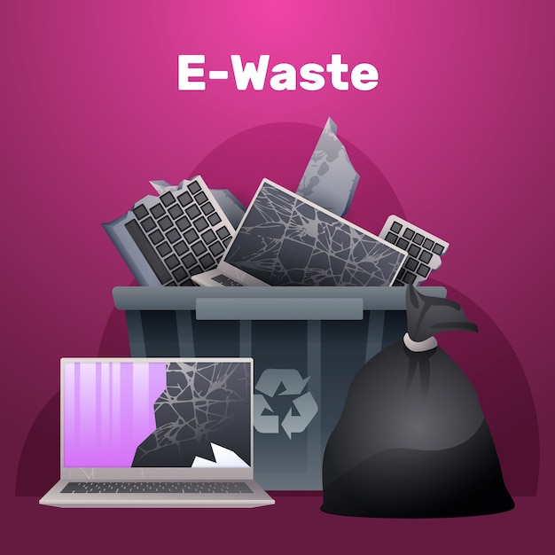 Free vector e-waste template design