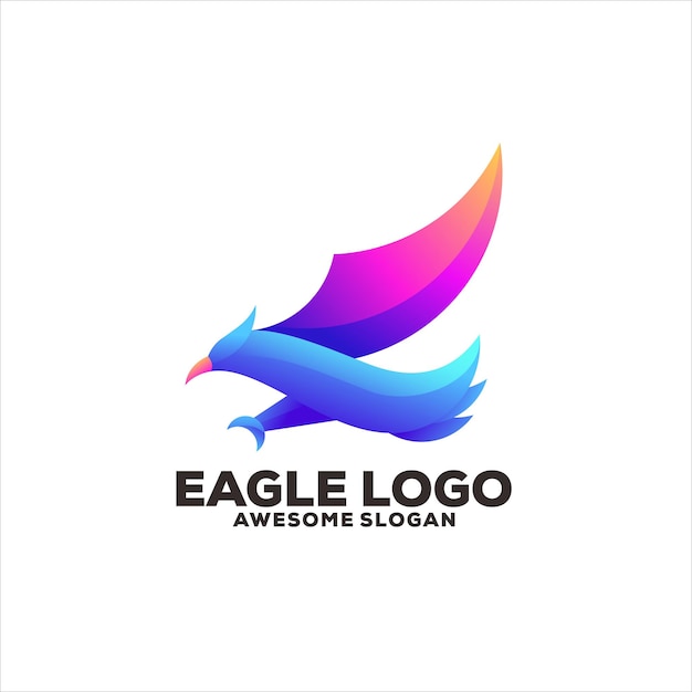 無料ベクター イーグル カラフルなグラデーションのロゴ デザイン