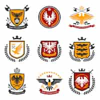 Free vector eagle emblem set