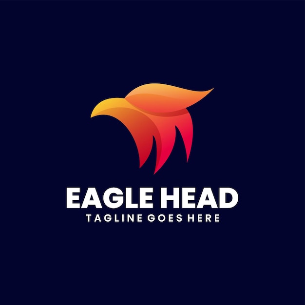 Free vector eagle head illustration logo design colorful