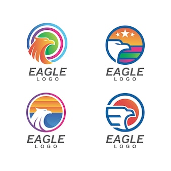 Вектор коллекции логотипов головы орла