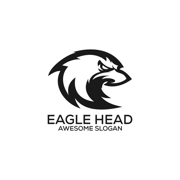 Eagle head logo design line art